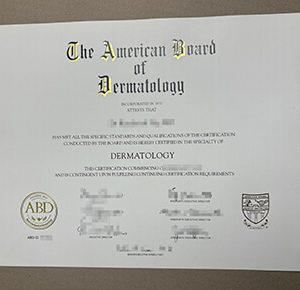 fake American Board of Dermatology certificate