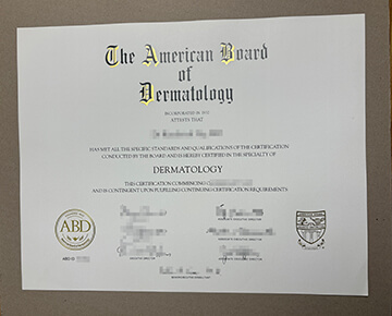 fake American Board of Dermatology certificate