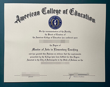 fake American College of Education diploma