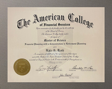 buy American College of Financial Services certificate