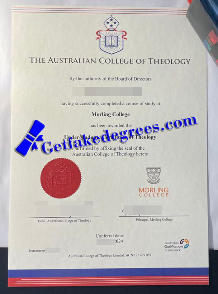 make Australian College of Theology diploma