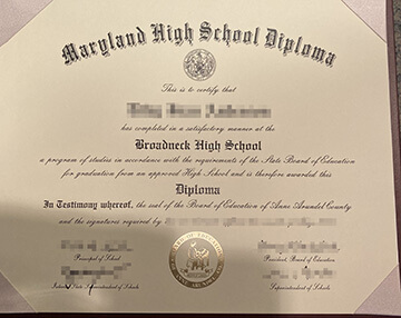 fake Broadneck High School diploma