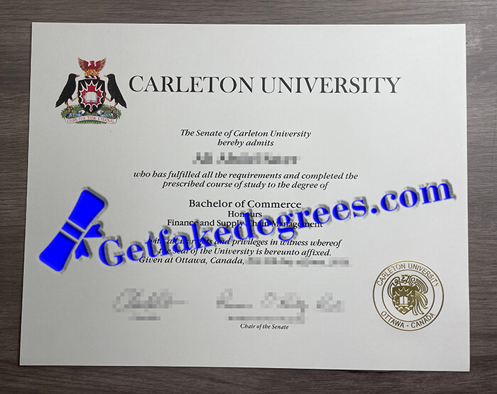 Fake Carleton University diploma