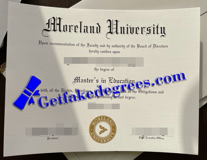 make Moreland University diploma