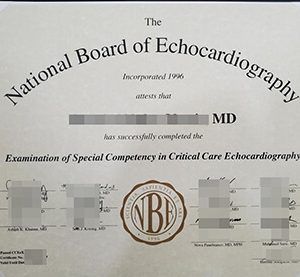 National Board of Echocardiography certificate