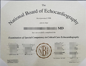 National Board of Echocardiography certificate