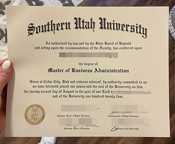 Southern Utah University diploma