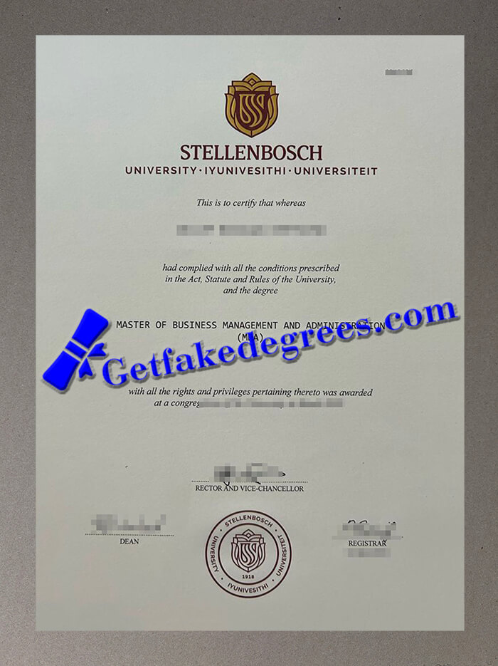 make Stellenbosch University diploma