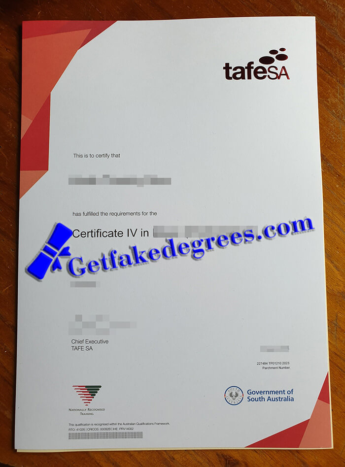 order a TAFE South Australia certificate