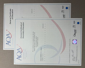 AQA GCSE certificate