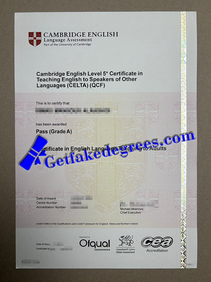 Cambridge CELTA certificate