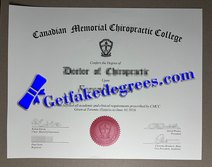 Canadian Memorial Chiropractic College degree