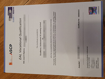 EAL Level 4 diploma certificate