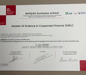 Emlyon Business School certificate