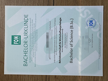 FOM Hochschule degree certificate