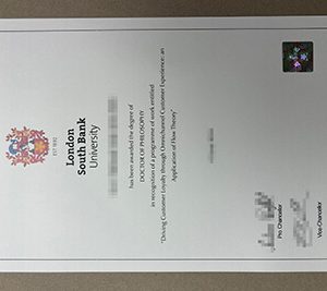 London South Bank University diploma