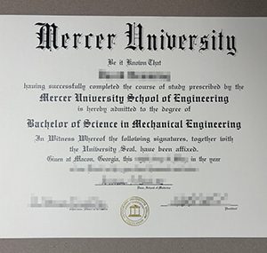 Mercer University certificate