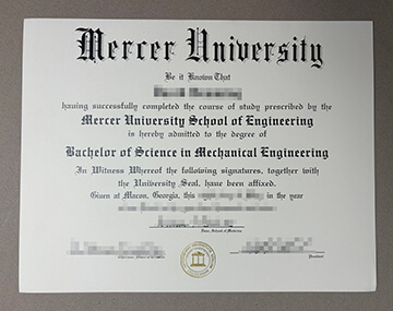 Mercer University certificate