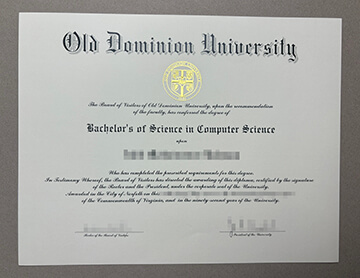 Old Dominion University diploma