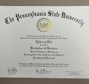 Pennsylvania State University diploma