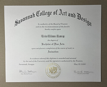 Savannah College of Art and Design diploma