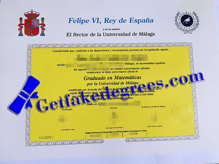 Universidad de Málaga diploma