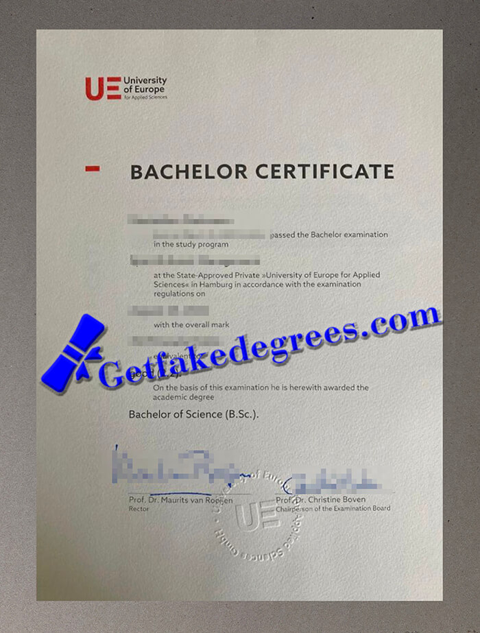 University of Europe for Applied Sciences degree