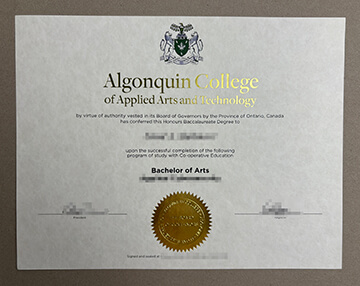 Algonquin College certificate