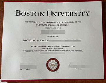 Boston University diploma