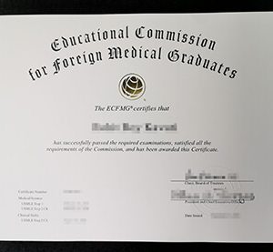 Educational Commission for Foreign Medical Graduates certificate