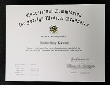 Educational Commission for Foreign Medical Graduates certificate