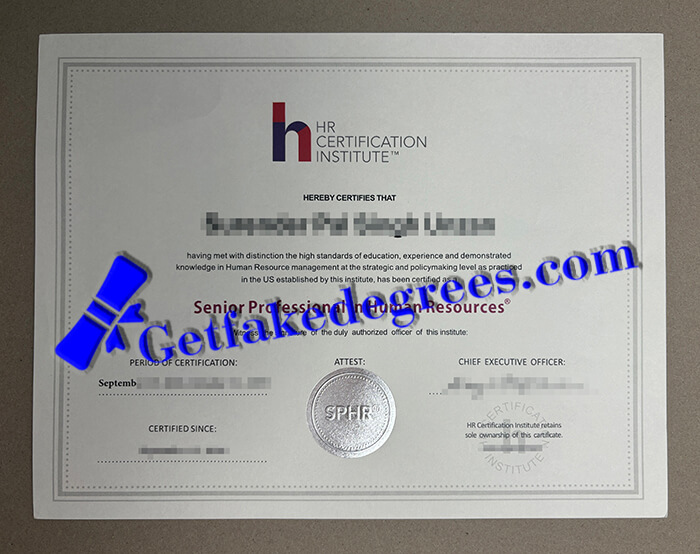 HR certification Institute diploma