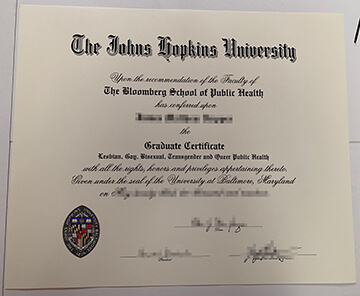 Johns Hopkins University diploma