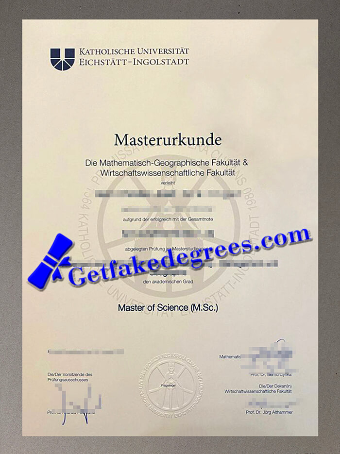 Katholische Universität Eichstätt Ingolstadt degree