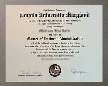 Loyola University Maryland diploma