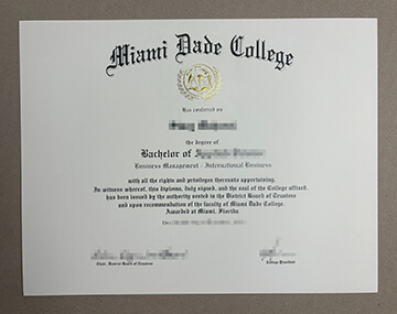 Miami Dade College diploma