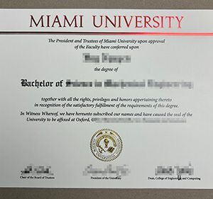 Miami University diploma