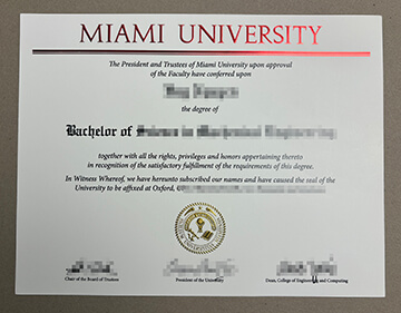 Miami University diploma