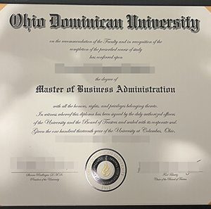 Ohio Dominican University diploma