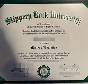 Slippery Rock University diploma