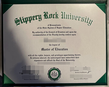 Slippery Rock University diploma