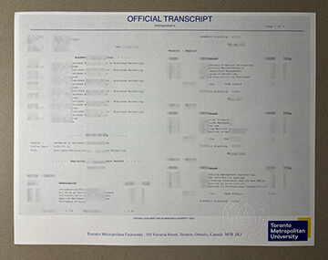 Toronto Metropolitan University transcript