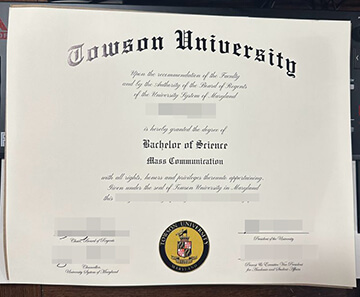 Towson University diploma