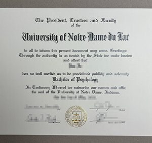 University of Notre Dame diploma