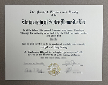 University of Notre Dame diploma