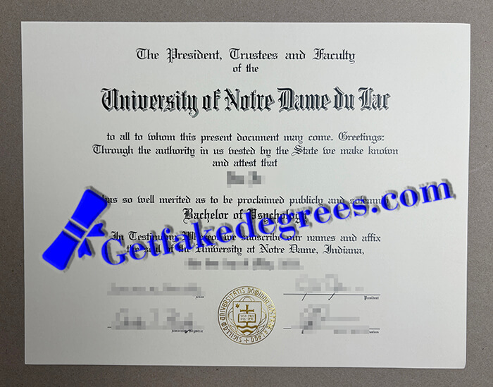 University of Notre Dame degree