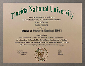 Florida National University diploma