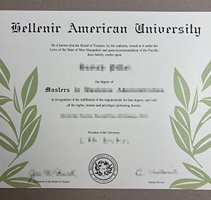 Hellenic American University diploma