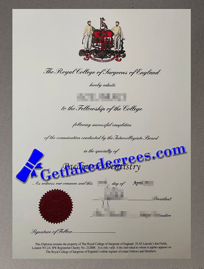 Royal College of Surgeons of England certificate