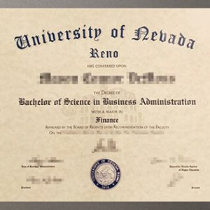 University of Nevada Reno diploma